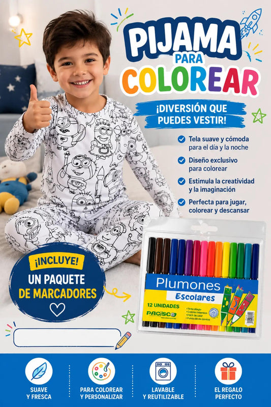 pijama coloreable